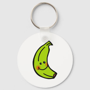 Glückliche lächelnde grüne Banane Schlüsselanhänger