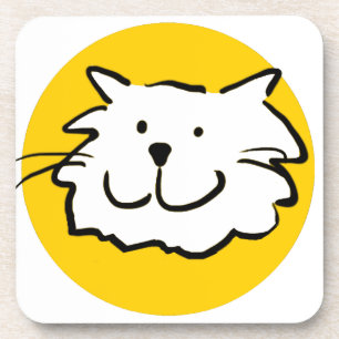 Glückliche lächelnde Katze. Katzen-Thema Untersetzer