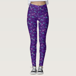 Glückliche Leggings des neuen Jahres (Lila)
