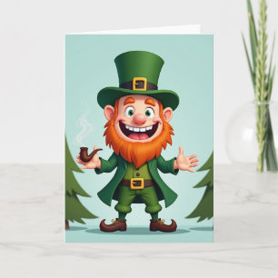 Glückliche Leprechaun-Spaß-Grußkarte Karte