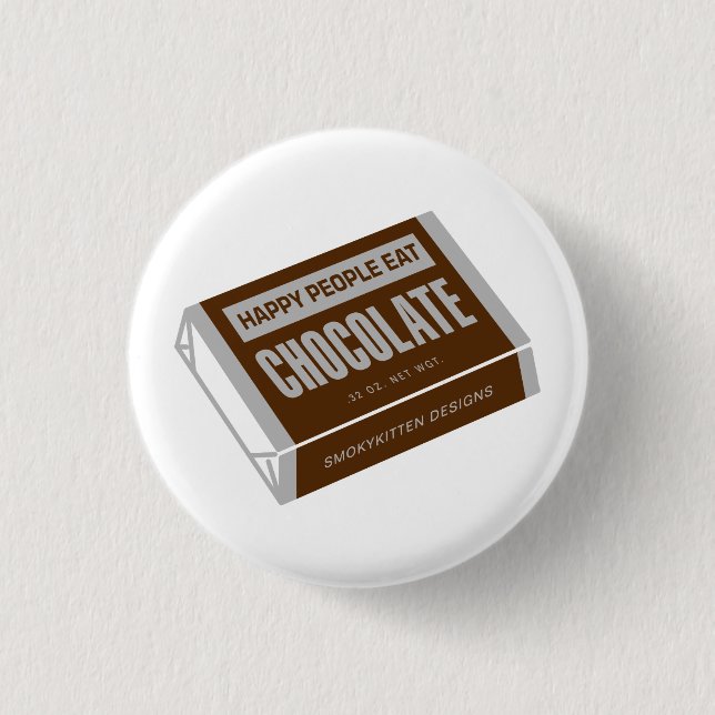 Glückliche Leute essen Schokolade Button (Vorderseite)