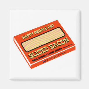 Glückliche Leute essen Speck Magnet