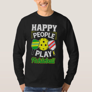 Glückliche Leute spielen Pickleball Paddleball Pla T-Shirt