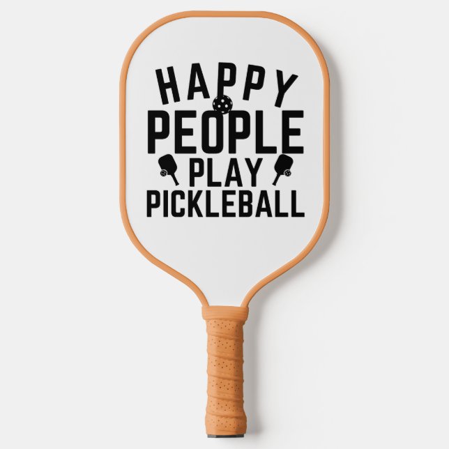 Glückliche Leute spielen Pickleball Pickleball Schläger (Vorderseite)