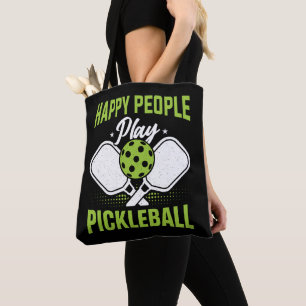 Glückliche Leute spielen Pickleball Tasche