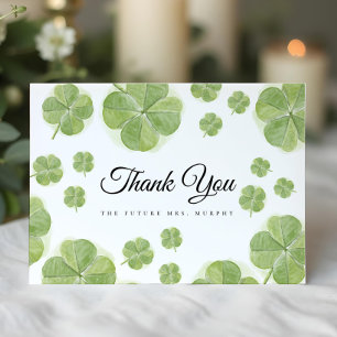 Glückliche Liebe Grüne Shamrock-Hochzeitsdusche Dankeskarte
