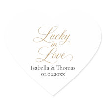 Glückliche Liebe Hochzeits Favor Sticker Herz Sieg