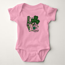 Glückliche LIEBE St. Patrick's Day Baby Bodysuit