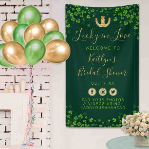 Glückliche Liebe St. Patrick's Day Brautparty Banner