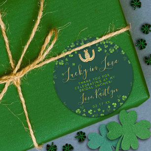 Glückliche Liebe St. Patrick's Day Brautparty Runder Aufkleber