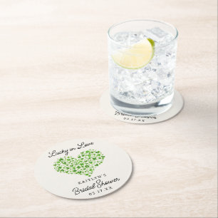 Glückliche Liebe St. Patrick's Day Brautparty Runder Pappuntersetzer