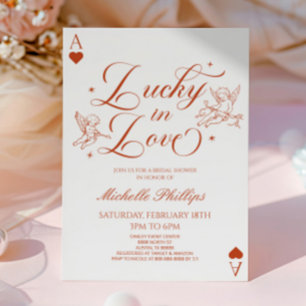 Glückliche Liebe Vintage Cupid Brautparty Einladung