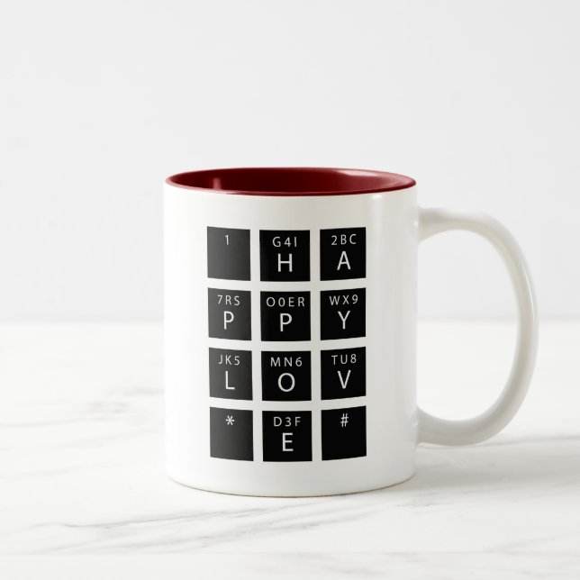 Glückliche Liebe Zweifarbige Tasse (Rechts)