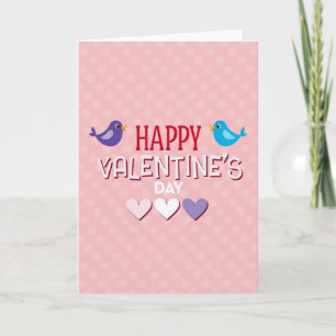 Glückliche Liebesvögel Valentinstagskarte Karte
