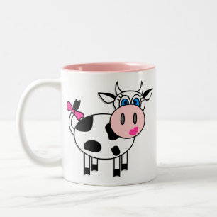 Glückliche Mädchen-Kuh-Kaffee-Tasse Zweifarbige Tasse
