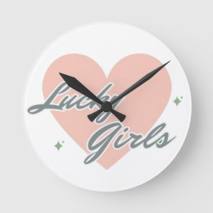 Glückliche Mädchen Runde Wanduhr