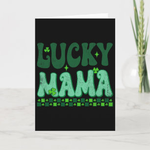 Glückliche Mama Familie Matching Retro Groovy St. Karte