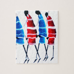 Glückliche Menschen Maasai-Krieger Walking Art Pri