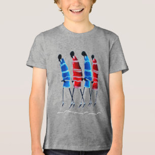 Glückliche Menschen Maasai-Kunst: Street Style k Tri-Blend Shirt