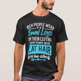 Glückliche Menschen Tragen Katzenhaare Auf Ihren K T-Shirt