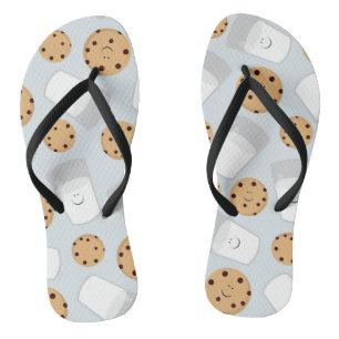 Glückliche Milch und Plätzchen hellblau Flip Flops