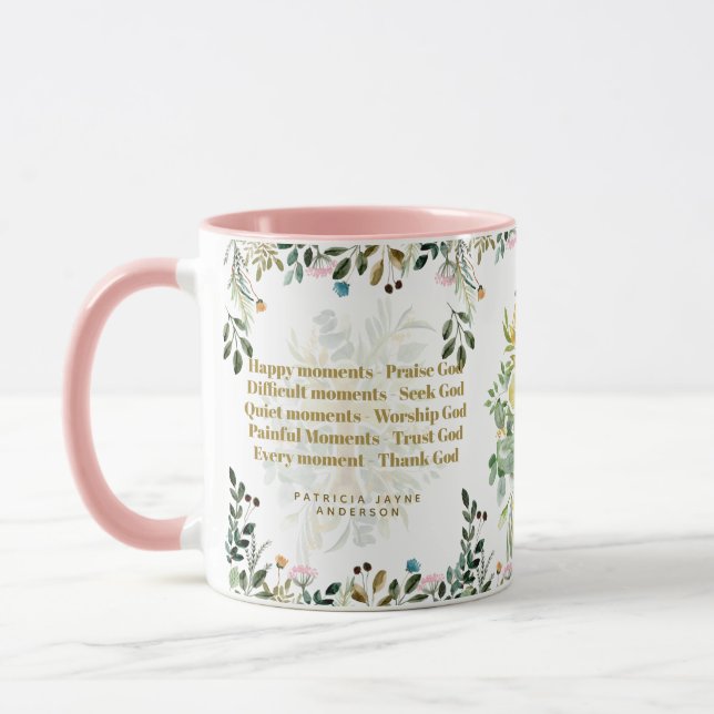 Glückliche Momente Lob Gott Christliche Zitate Bib Tasse (Links)