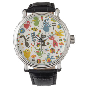 Glückliche Monster Armbanduhr