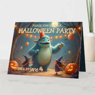 Glückliche Monster-Halloween-Party für Kinder Karte