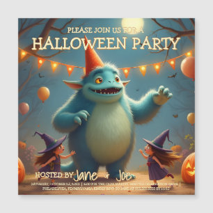Glückliche Monster-Halloween-Party für Kinder Magnetkarte