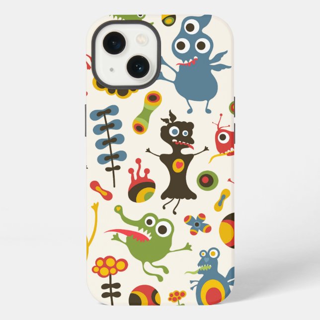 Glückliche Monster iPhone Hülle (Rückseite)
