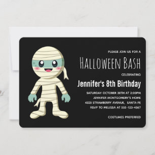 Glückliche Mumie Halloween Monster Geburtstag Einladung