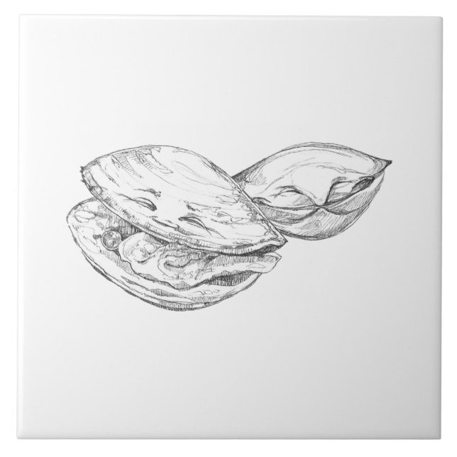 Glückliche Muschelfliese Fliese (Vorderseite)