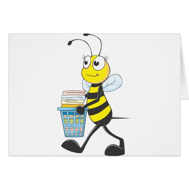 Glückliche Mutter-Biene beendet in ihrer Wäscherei (Vorderseite (Horizontal))