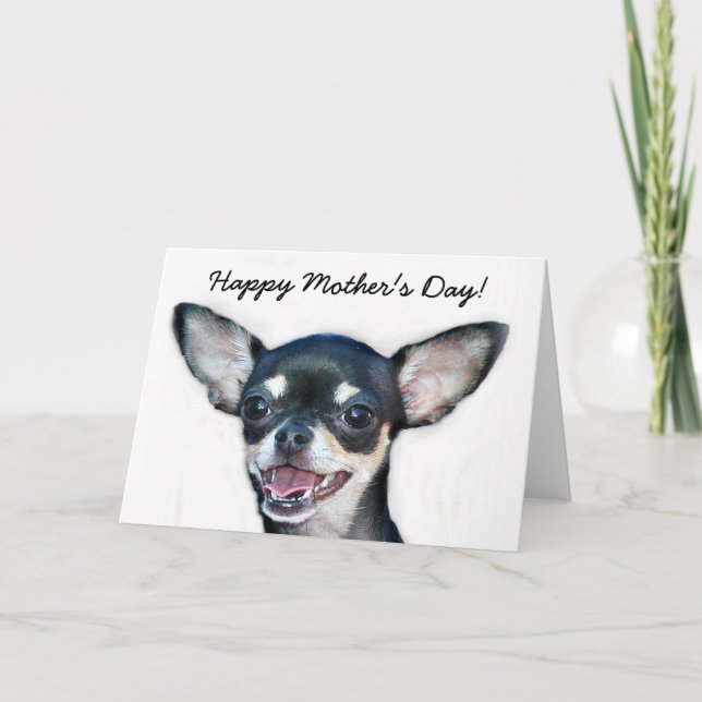 Glückliche Mutter Tag Chihuahua Grußkarte Karte (Vorderseite)
