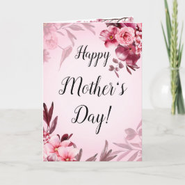 Glückliche Mutter-Tag Geschenkkarte Blumenrosa Rot Feiertagskarte