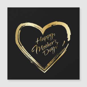 Glückliche Mutter Tag Gold Herz eine Magnetkarte