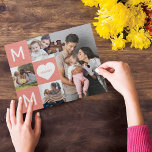 Glückliche Mutter-Tag-Mama, Familienfoto Collage<br><div class="desc">Feiern Sie den Tag der Mutter mit unserem schönen personalisierten Foto-Puzzle. Das Design verfügt über ein mehrfaches Foto-Layout, um eigene Fotos hinzuzufügen. Das Wort "Mutter" wird in rosa Quadrate platziert, anpassen mit dem Namen der Momente im Herzen. Machen Sie mit diesem lustigen Puzzle aus der Familie eine besondere Erinnerung. Perfektes...</div>