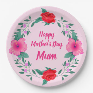 Glückliche Mutter-Tag-Mama - Name Mama ändern Word Pappteller