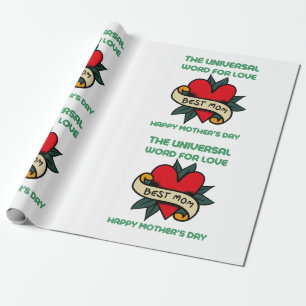 Glückliche Mütter Tag mit Liebe und Blume Geschenkpapier