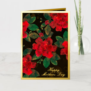 Glückliche Mutter Tag Vintage Black Gold Rote Rose