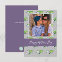 Glückliche Mutter Tag Wasserfarbe Florals Lila Kar