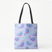 Glückliche Narwhal Muster-Tasche