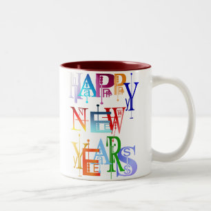 Glückliche neue Jahre Tassen- Zweifarbige Tasse