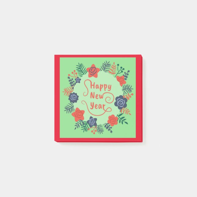 GLÜCKLICHE NEUJAHRESPOST-IT-NOTEN POST-IT KLEBEZETTEL (Vorderseite)