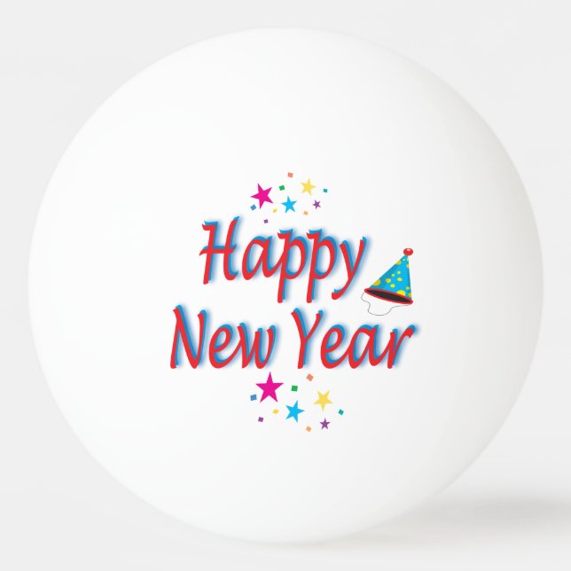Glückliche Neujahrsbotschaft Tischtennisball (Rückseite)