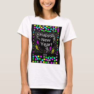 Glückliche Neujahrsgrüße Frauen Weiß-T-Shirt T-Shirt