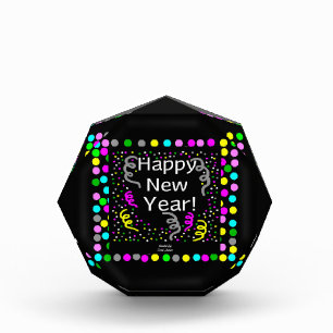 Glückliche Neujahrsgrüße Octagonal Foto Block