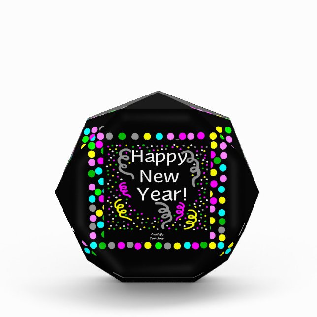 Glückliche Neujahrsgrüße Octagonal Foto Block (Vorderseite)