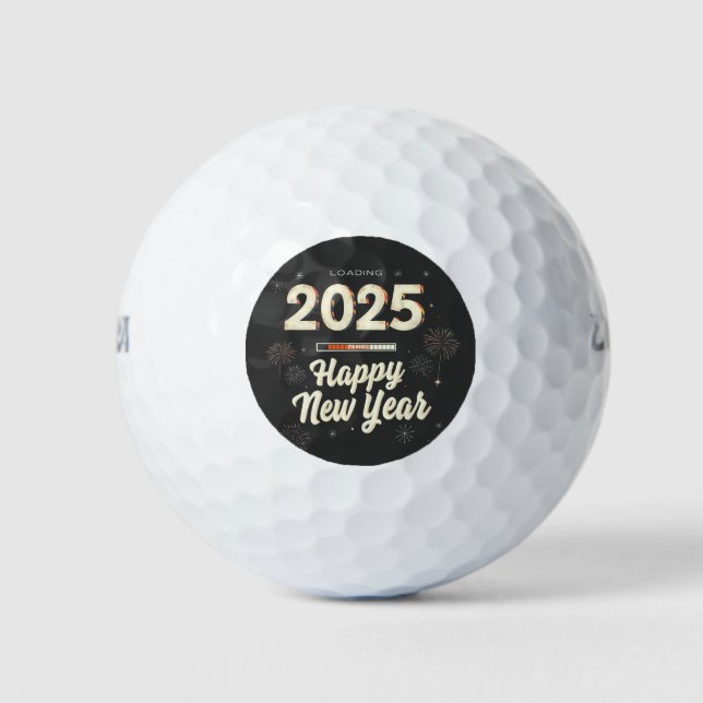 Glückliche Neujahrsreihe 2025 - Matching Golfball (Vorderseite)