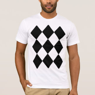 Glückliche neun schwarze Diamanten in drei Reihen T-Shirt